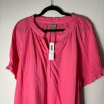Chico's NWT Chico’s Women’s Short Sleeve Gauze Ruffle Sugar Pink Dress size 3 (14-16) Photo 6
