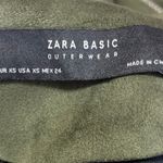ZARA  Olive Green Suede Asymmetrical Zip Up Crop Moto Biker Jacket Blazer Coat XS Photo 3