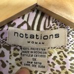 Notations  1X Plus Animal Print Purple Colorful Buttoned Top Collared Funky Retro Photo 6