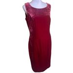 Spiegel Vintage Burgundy Silk Blend Velvet Sheath Dress Size 10 Red Photo 1