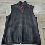 Karen Scott Ohio State Buckeyes Black Quilted Full Zip Vest OSU Patchwork Logo Red Size M Photo 6