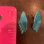 Vintage Turquoise Angel Wing Earrimgs Photo 2