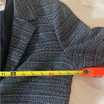 Lucky Brand Textured Stripe Blazer Size 6 Navy Gray Lined Button Jacket Photo 3