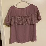 Wishful park  L women’s Mauve Lace Ruffle Blouse Photo 2
