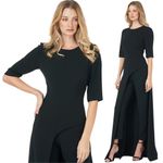 Kay Unger  Davina Walk Thru Jumpsuit Women's 6 Black Formal Cocktail Party NWT Photo 2