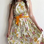 VTG 60’s Mode O’Day Orange Belted Waist Floral Dress USA Cottagecore Boho Photo 1