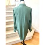 Vintage Sage Green Silk Tortoiseshell Button Long Sleeve Shirt Dress Size 8 Photo 4