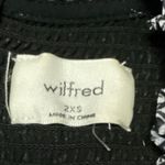 Aritzia Wilfred Tempest Black Floral Smocked Puff Sleeve Crop Top Blouse Sz 2XS Photo 3