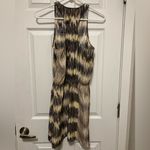 Parker  Maya Brown Yellow Ikat Print 100% Silk  Racerback Mini Dress Photo 10
