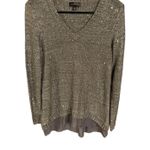 The Limited  Women's Sweater Size XS Gray Silver Sequins Holiday Party Photo 0