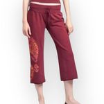 Lucky Brand Y2K: new π₯ Embroidered Floral Mandala Crop Sweatpants π₯ Wine π₯ XS π₯ Photo 0