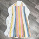 Billabong ‎ Lucky Us Striped Sleeveless Midi Dress Pastel Multi Large Photo 9
