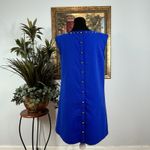 Blu Pepper Dress Womens M Sleeveless Pyramids Studs Royal Blue Open Back Y2K Photo 3