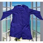 Swim 365 Button Front Cover Up Sz 18 20 Sapphire Blue Gauze Patio Dress… Photo 1