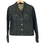 J.Crew  Dark Blue Wash Button Down Trucker Denim Jacket S Photo 2