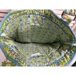 Vera Bradley Green/Blue/White Floral Shoulder Tote Bag Silver Hardware Pockets Photo 3