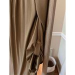 Michael Kors Michael  Olive Green Shift Dress Lace Up V-Neck Bell Sleeve Size S Photo 5