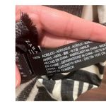 ZARA Long Blanket Scarf Black White Striped Photo 4