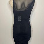 Guess Women's Size Small Shirred Mesh Bodycon Dress Black Sheer Sleeveless NWT Photo 5
