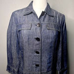 Kasper Denim Button-Up Women's Jacket Business Casual Minimalist Versatile Sz 4 Photo 0