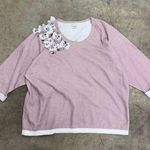 RARE PINKO Italy shimmery knit tee with rhinestone and bows Pink Photo 0
