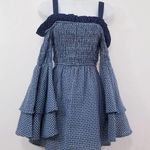 Tularosa  Smocked Tiered Wide Sleeves Off Shoulder Mini Dress Photo 0