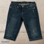 Seven7  Jeans Women's Distressed‎ Capri Jeans Dark Wash Size 4 Photo 0