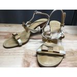 Tory Burch Kailey Bow Kitten Heels Women's 7 Tan Leather Open Toe Slingback Photo 3