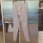 💕PEONY💕 Gray Hig Rise Leggings Faux Leather Panels L NWT Size L Photo 1