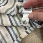 Caslon  Blouse Womens Size Small Linen Stripe Vneck Shirt Lightweight Photo 8