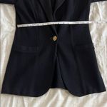 St. John Collection ST. JOHN BASICS Black Santana Knit Long Sleeve Gold Buttons Blazer Size‎ 2 Photo 9