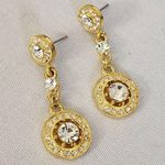 Statement Green and Gold Floral Necklace and Earrings Set Photo 6