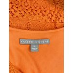 Valerie Stevens Valerie Steven’s Womens XL Orange Bright Crochet Knit Lace Shift Midi Dress Belt Photo 6