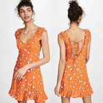 Free People Like A Lady Orange Citrus Printed Mini Dress Size Small Photo 1