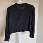 Vintage Stenay Womens Silk Beaded Long Sleeve Jacket Blazer Size PS Black 80s Photo 6