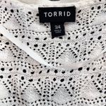 Torrid Ivory White Crochet Tie Waist Longline Duster Short Sleeve Sweater 3X 4X Photo 8