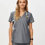 FIGS Grey  Graphite Scrub Set Top Size Xs Women’s Xxs High waisted Petite Zemora Jogger Pants  Photo 2