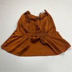 Abercrombie & Fitch Abercrombie & Fitch Satin Tie-Front Camisole Brown Womens Size Large Y2K *FLAWS Photo 12
