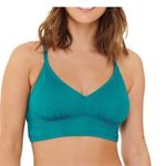 Freshwater Bikini Banded Long Top Sz XL Adjustable Strap Teal Snakeskin Texture Photo 3