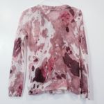 OUI Moments Women size 8 Printed Button Front Sweater Top Photo 1