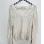 Aeropostale Y2K VTG Cream Cable Knit Sweater L Angora V-Neck Prep Nautical Soft Photo 0