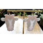 Christmas Cow Earrings Dangle Hooks Handmade New Heifer Calf Bovine Farm… Black Photo 11