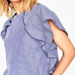 ZARA Basic Ruffle Blouse Top - size Small Photo 0