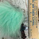 Blue Leopard Print Cross Keychain/Purse/Backpack Accessory With Pom Photo 1