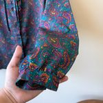 Vintage retro multicolor paisley print top Purple Size M Photo 3