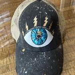 Adams Handpainted Evil Eye Baseball Cap with Breathable Mesh adjustable Pony Tails Photo 0
