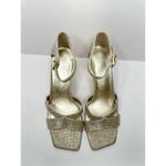 Franco Sarto  Sandals Size 9 Gold‎ Leather Ankle Strap Square Toe Dress Heels Photo 5