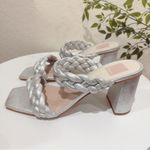 Dolce Vita Paily Women's Braided Faux Leather 2 Straps Dress Sandals Size 8 NIB Silver Photo 3