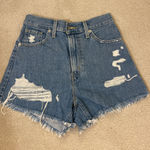 Levi's Distressed High Waisted Levi Mom Shorts Photo 0