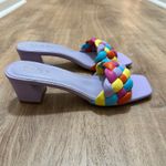 ASNY | Women's Lavender Square Toe Braided Slides Block Heel Sandals, Size 9 Purple Photo 1